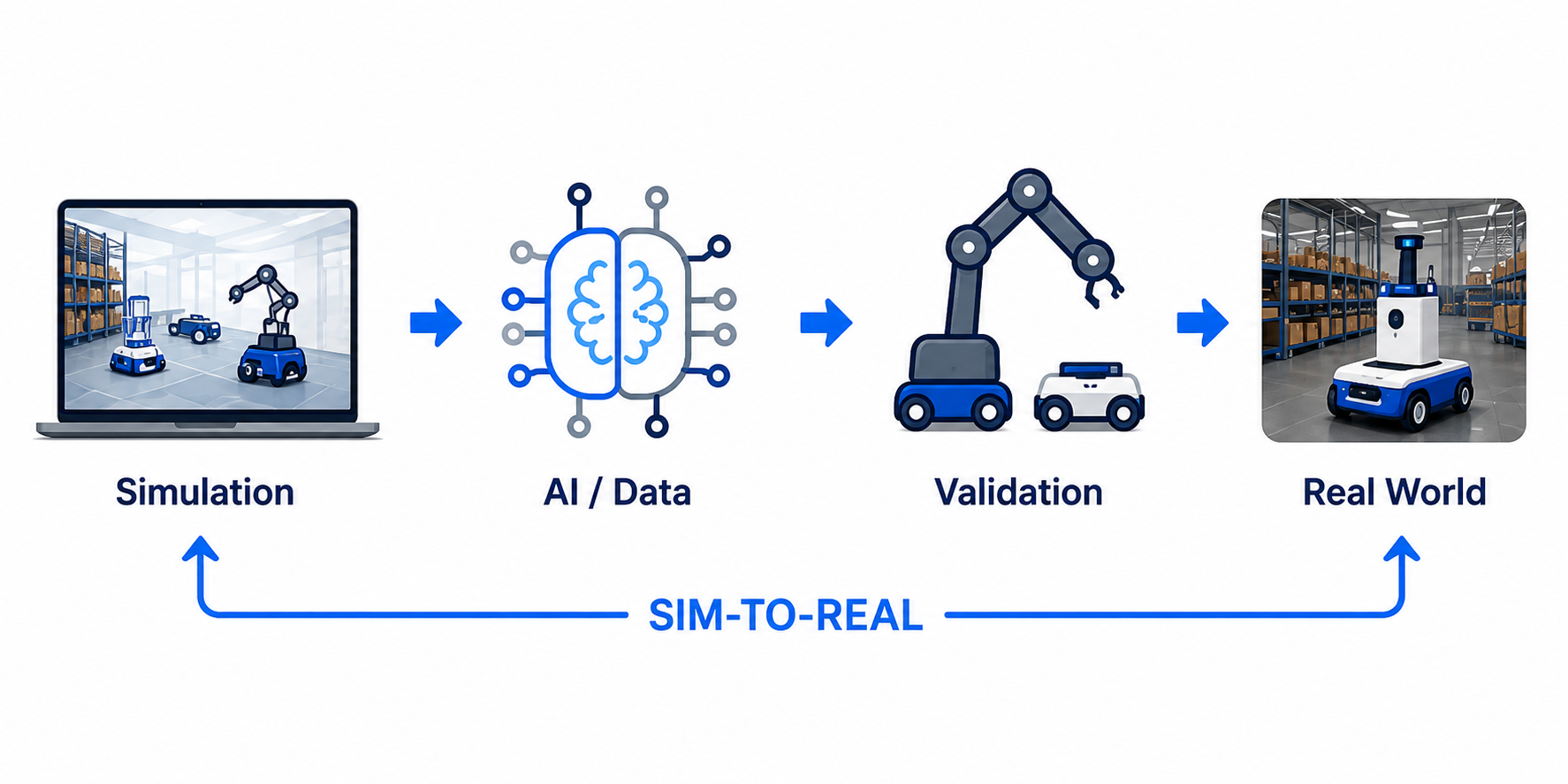SimulationからAI、Validation、Real Worldまでの開発フロー